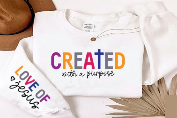 Created with a Purpose Love of Jesus – A Faith-Focused Graphic for T-Shirt Designs & Blog Visuals