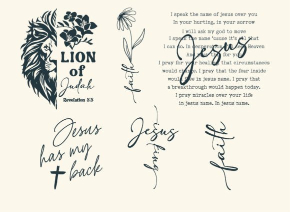 Elegant Christian Quote SVG Bundle, PNG for T-Shirt Designs & Graphics