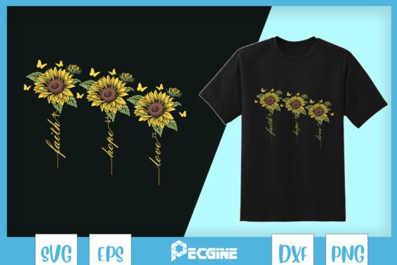 Faith Hope Love Sunflower Jesus SVG – A Thoughtful Graphic for Heartfelt Branding