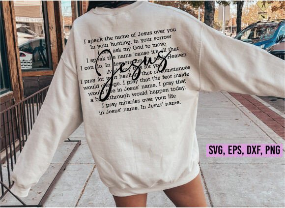 I Speak the Name of Jesus SVG PNG – Bold Graphics for Faith-Based T-Shirt Designs