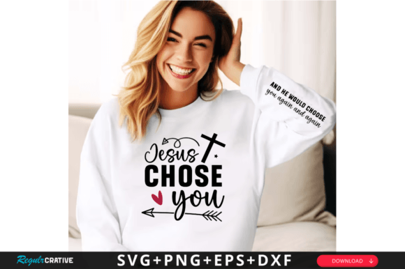 Jesus Chose You Sleeve SVG Design: A Faith-Centric Graphic for T-Shirt & Blog Design Use