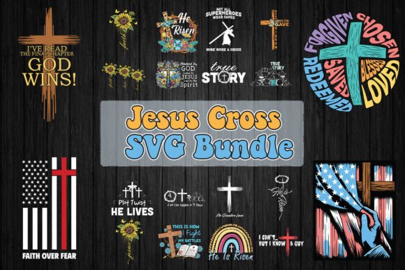 Jesus Cross SVG Bundle for T-Shirt Designs & Graphics