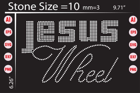 Jesus Wheel Rhinestone Templates for T-Shirt Designs & Craft Graphics
