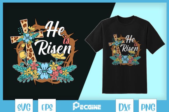 Leopard He Is Risen Jesus Easter SVG for T-Shirt Designs & Digital Graphics