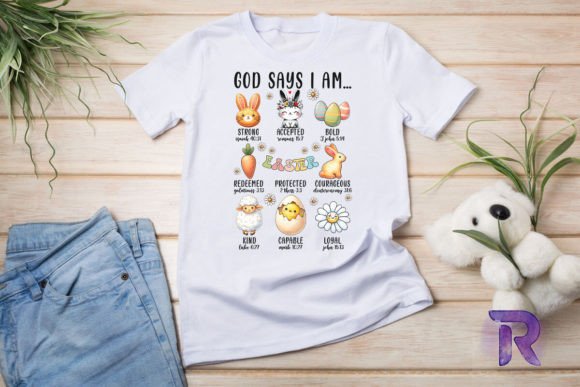 Retro Christian Easter Bunny PNG for T-Shirt Designs & Graphics